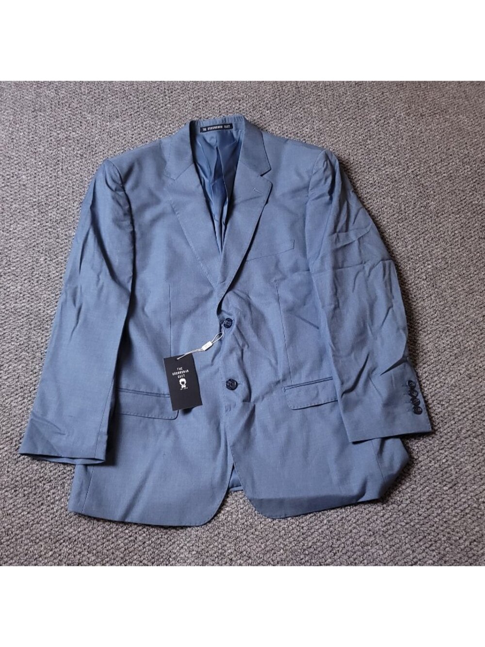 The Groomsman Suit Blazer Mens 42S Modern Fit Light Blue Jacket Supply